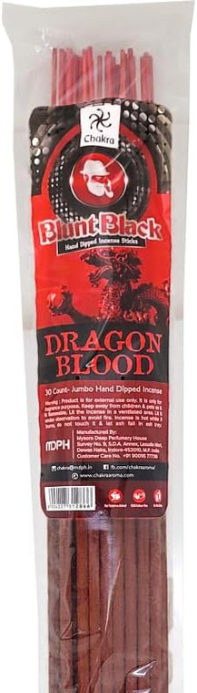 Blunt Black Hand Dipped Incense: 12 Sticks - Dragons Blood