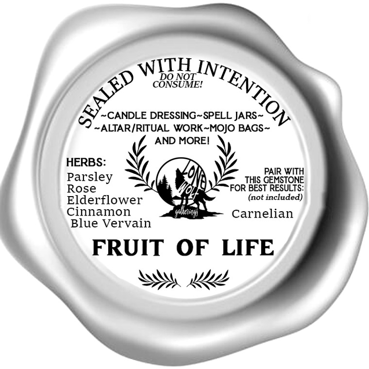Sealed with Intention- Candle Dressing Herbal Blend-Fruit of Life