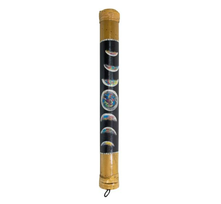 Bamboo Painted Rainstick - Moon Phases - Small