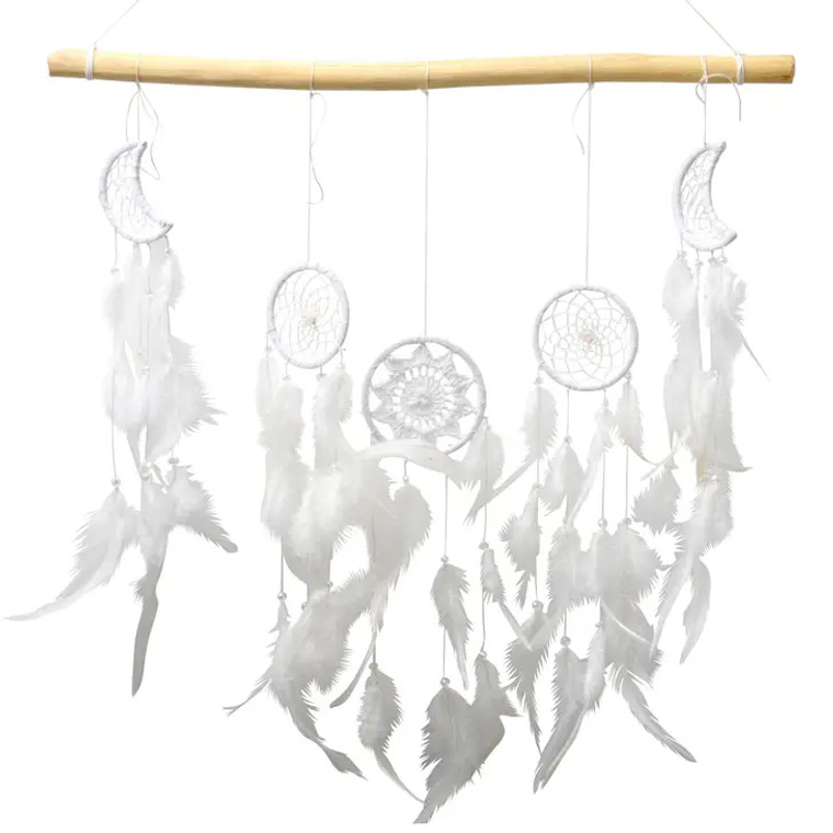 5 Small Dreamcatchers On Wooden Dowel