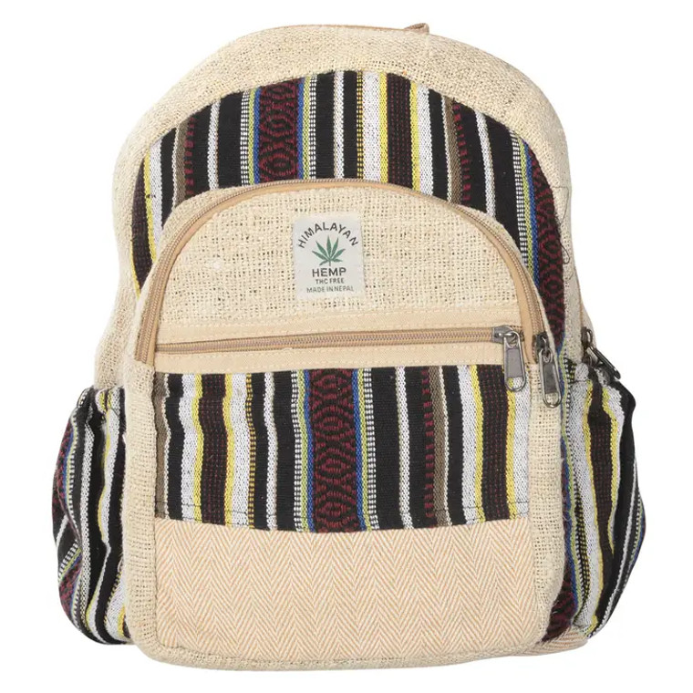 Hemp Backpack Multi Strips