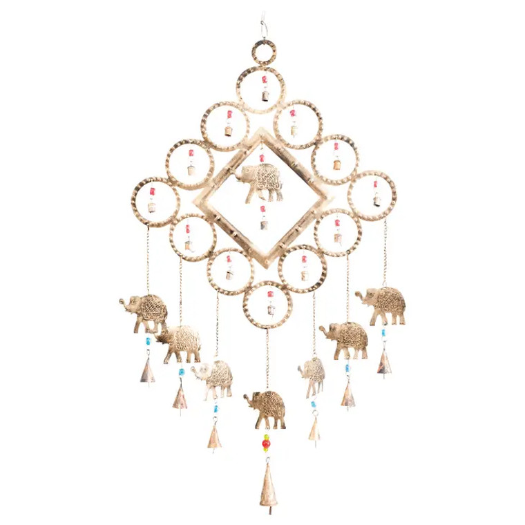 Recycled Triangular Shape Elephant Windchime