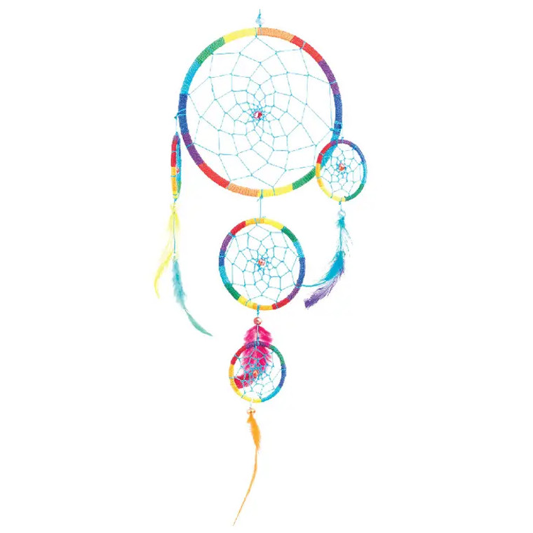 Small 3 Tier Rainbow Dreamcatcher with Beads