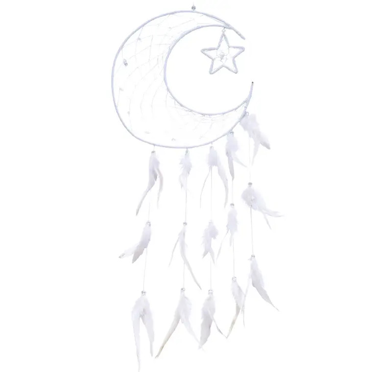 White Half Moon with Star Dreamcatcher