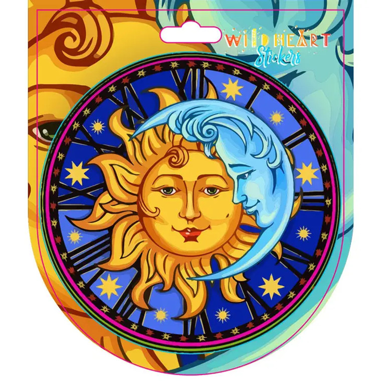 Sun Moon Clock Window Sticker