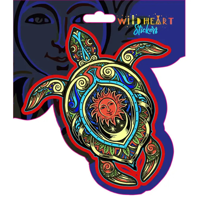 Sun & Moon Turtle Window Sticker