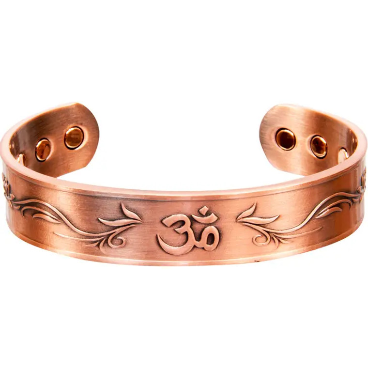 Magnetic Copper Bracelet - Om - Antique Copper