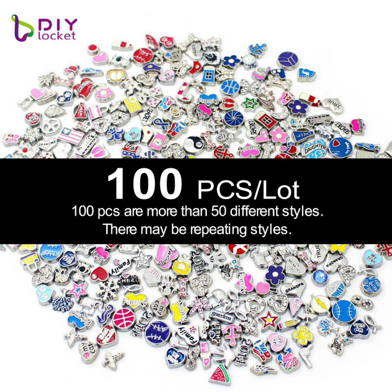 Rhinestones Mickey Small Charms for Glass Lockets Jewelry Wholesale LSFC116