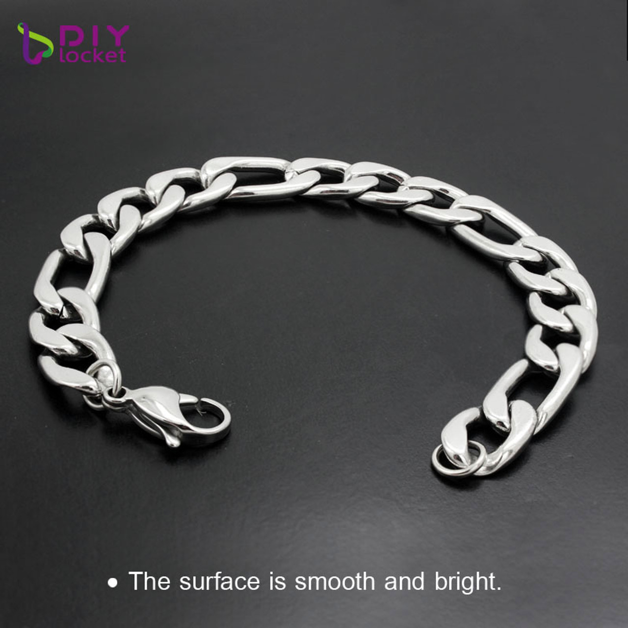 Silver Bracelets For Men Stainless Steel Polished Heavy Chain Men  Accessories LSSB04