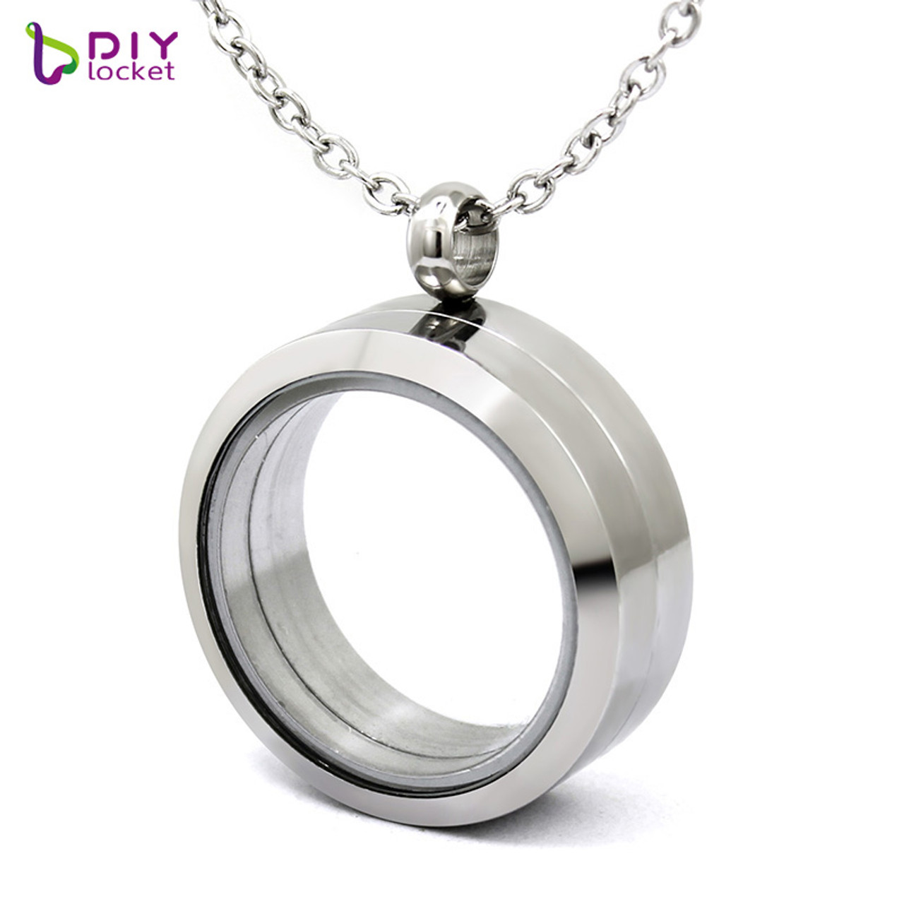  5Pcs/Lot Rhinestone Round 30mm Glass and Stainless Steel Living  Memory Locket Bracelet Aroma Locket Fit Perfume Jewelry - (Metal Color:  L117-2Steel Navy) : Clothing, Shoes & Jewelry