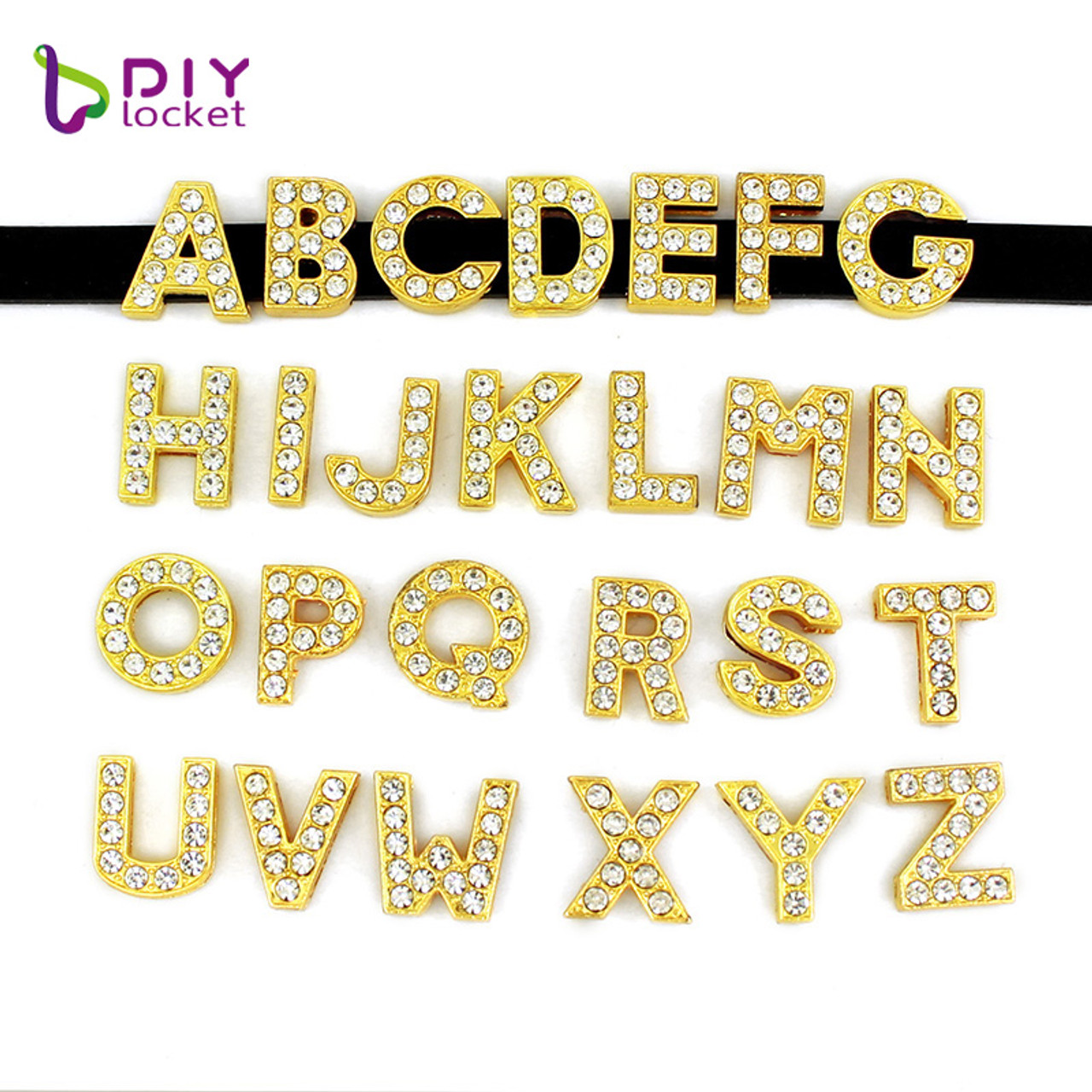 Wholesale Alloy Rhinestone Letter Charms 