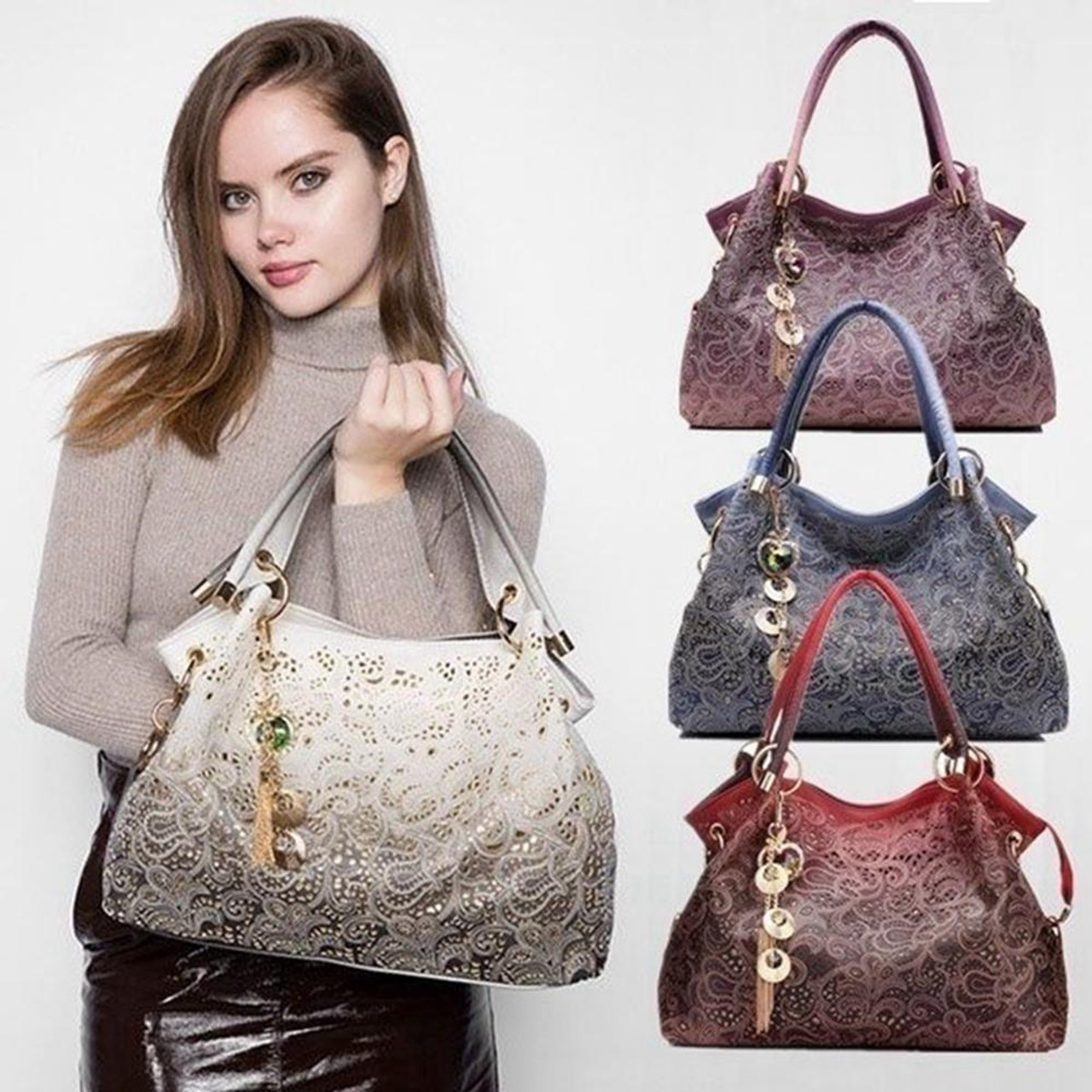Long Tassel Shoulder Bag Women PU Leather Handbag Female Luxury