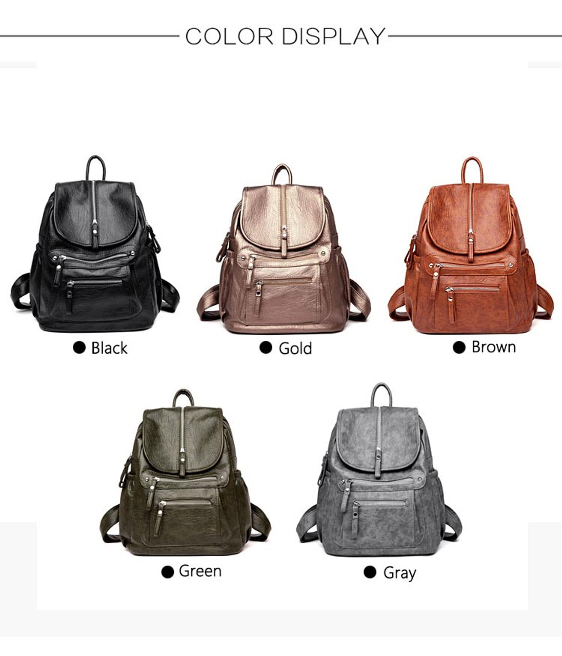 Women's Pu Fashionable Mommy Travel Backpack, Anti-theft Large Capacity  Shoulder Bag