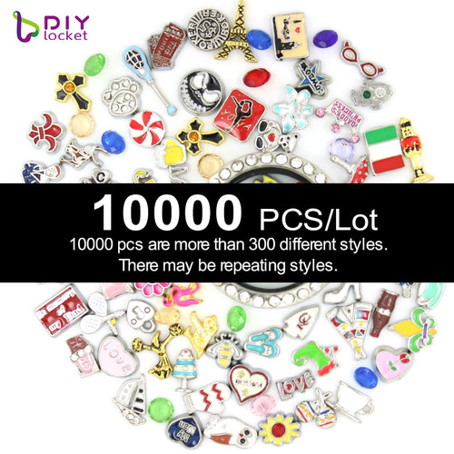 30/50/100pcs Random Mix Cute Floating Charms For Jewelry Making