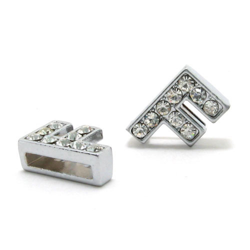 8mm silver Russian letters jewellery making materials slider charms for  bracelet-LSSL031