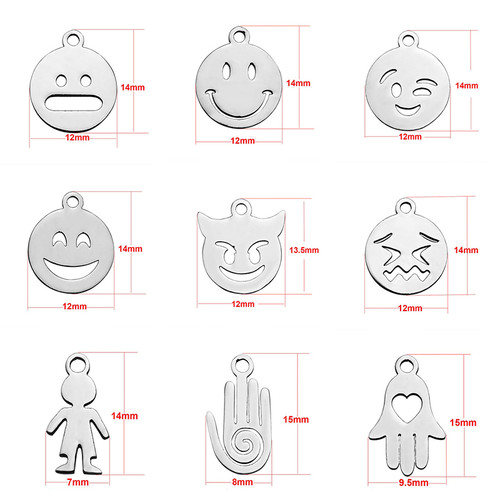Wholesale Stainless Steel Mix Style Pendant Charms
