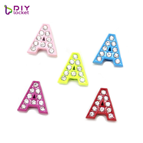 A To Z Individual Alphabet Letter Charms, 8mm Rhinestone Charms