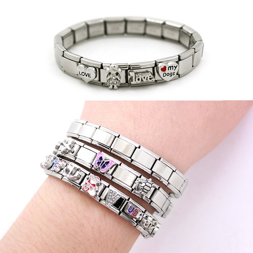 Custom Stainless Steel Pendants Logo Enamel Jewelry Bracelet Designer Charm for Bangles/Charms for Jewelry Making