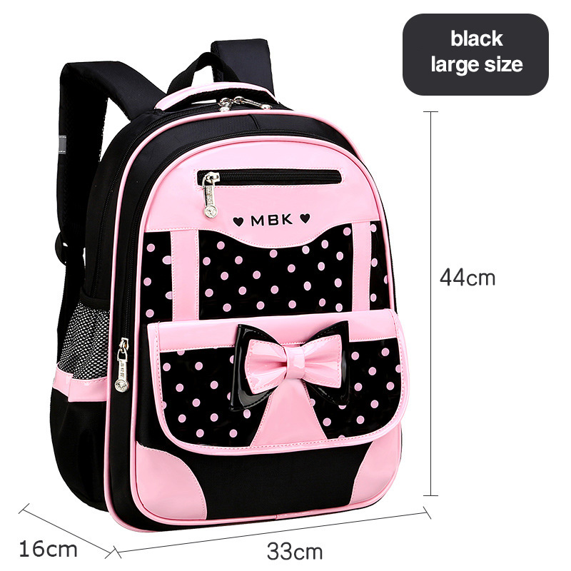 Korean Girl Polka Dot Bow Knot Elementary School Schoolbag LJ0016