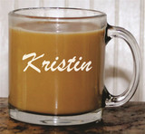 Personalized Glass Coffee Mug with Any Text