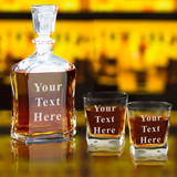 Personalized Custom Engraved Whiskey Decanter with Any Text