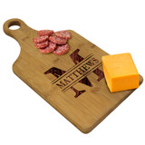 Personalized Bamboo Paddle Cheese Cutting Board - 13.5" x 7"