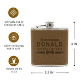 Custom Personalized Black or Brown Flasks for Groomsmen Gifts - Uniform Style