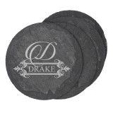 Personalized Engraved Slate Drink Coasters - Set of 4