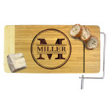 Personalized Wood Cheese Board with Slicer