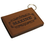 Personalized Leather Wallet Keychain