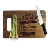 Eat Drink and Be Married Walnut or Maple Cutting Board - Personalized