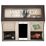 Personalized Mens Leather Valet Tray Box