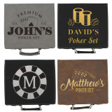 Custom Personalized Poker Set Case with Clay Chips, Cards, Dice