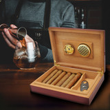 Custom Personalized Cigar Box Humidor with Piano Rosewood or Glass Top Finish