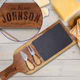 Custom Acacia Slate Tray with  Handle and Included Cheese Tools