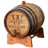 Personalized Couples Wedding Wine Whiskey Barrel Gift