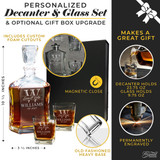 Engraved Couples Wedding Decanter and Set - Names & Initial Style