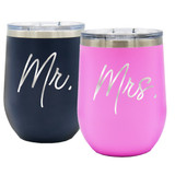 Mr and Mrs Insulated Wine Tumbler Set