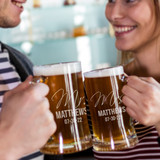  Mr and Mrs Personalized Beer Mug Glasses  