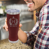 Personalized Insulated 20 oz Pilsner Beer Tumbler with Name and Initial