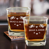 Personalized Couples 10 oz Old Fashioned Whiskey Rocks Glass Gift Set of 2