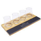 Custom Engraved Wine Flight and 4 Glasses Set