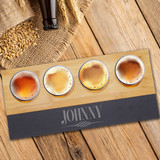 Custom Engraved Beer Flight and 4 Glasses Set