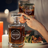 Custom Personalized Couples Whiskey Decanter Set - Customized for Weddings, Anniversary, Housewarming