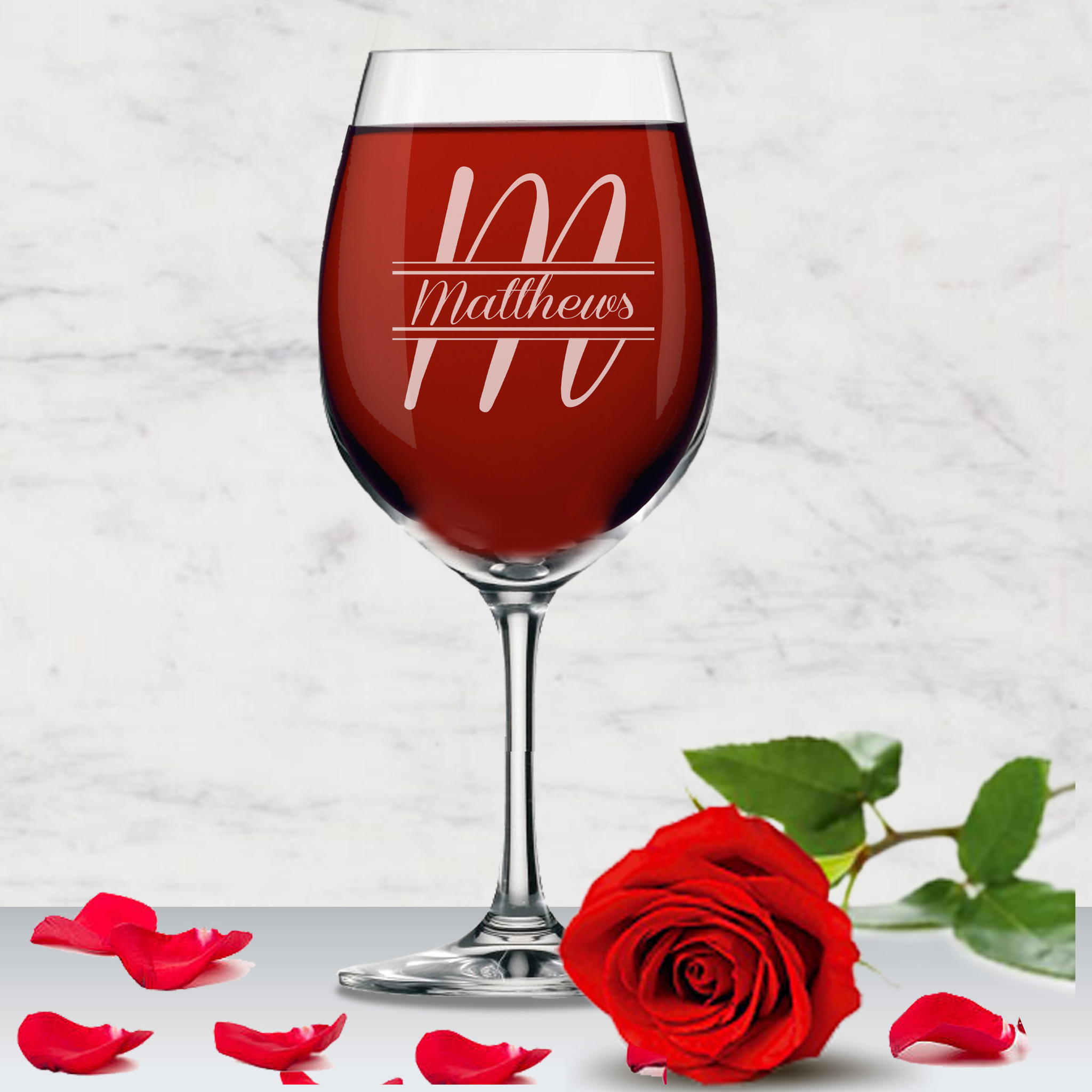 Personalized Name Wine Glass with Stem