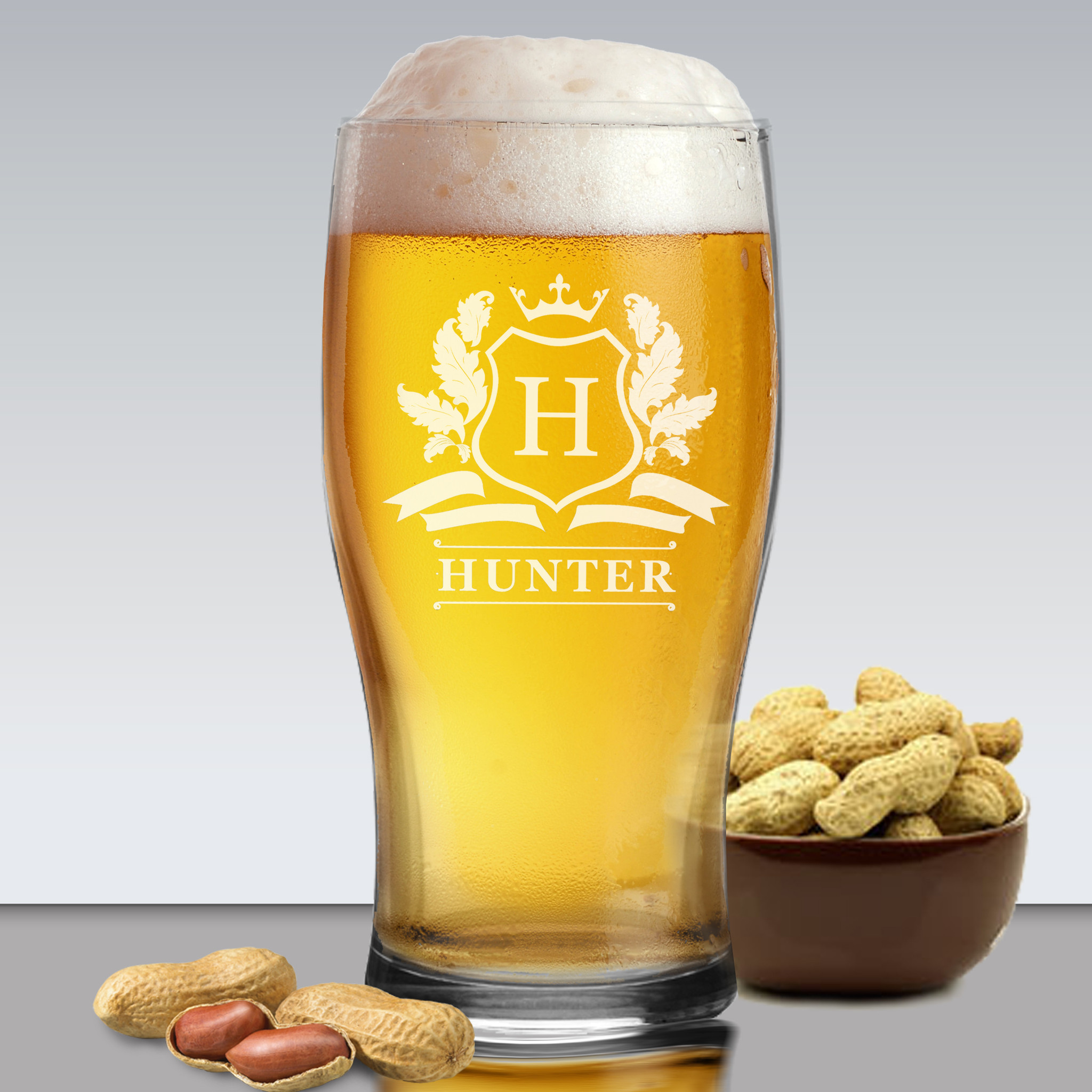 Custom Personalized 16 oz Pub Beer Glass - Engraved with Any Name or Initial