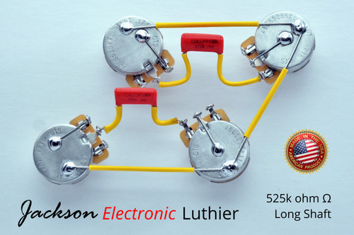 Les Paul ® Type Wiring Harness 50s Style Wiring Harness CTS 525k LONG 716P Orange Drop .022uF 400VDC Caps 5% Tolerance