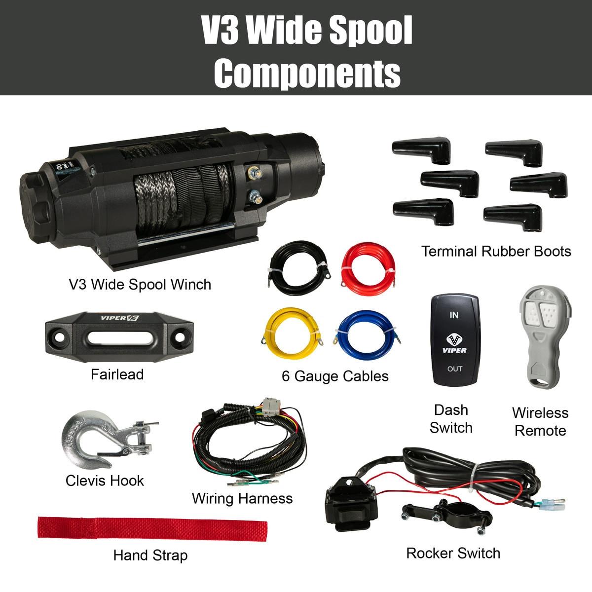 Viper UTV Winch - V3 Wide Spool | Moto Alliance | S3 Power Sports