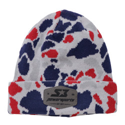 Duck Camo Leather Patch Beanie, knit camouflage beanie with a leather logo patch. - S3 Power Sports