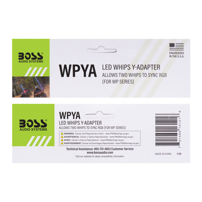 Boss Audio Systems Y Adaptor For WP Whips